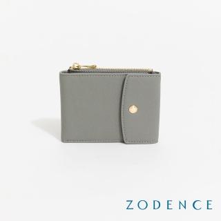 【ZODENCE 佐登司】MINA進口牛皮簡式短夾(灰)