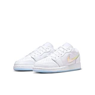 【NIKE 耐吉】AIR JORDAN 1 LOW SE GS 白色 流沙 大童鞋 女段(FQ9112-100)