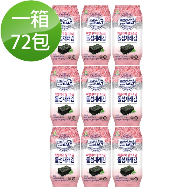 韓味不二 韓國OURHOME海苔片4g*16入X4袋組 口味