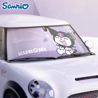 【SANRIO 三麗鷗】酷洛米大耳狗美樂蒂凱蒂貓車用加粗十骨前擋遮陽傘 汽車遮陽傘附傘套(前擋遮陽板)