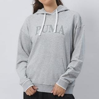 【PUMA】Squad 女款 灰色 歐規 基本系列 長厚 連帽 T恤 上衣 長袖 67789904