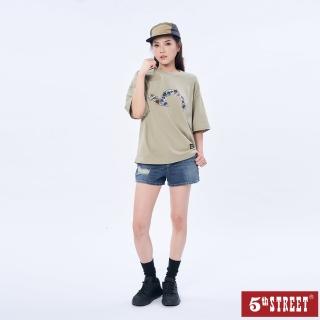 【5th STREET】女裝復古美式短褲-石洗藍