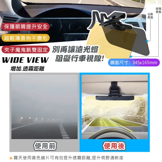 【WIDE VIEW】日夜兩用大視野車用遮陽護目鏡(防眩鏡 防遠光燈 駕駛護目鏡 車用大視野遮陽鏡/SD-2307)