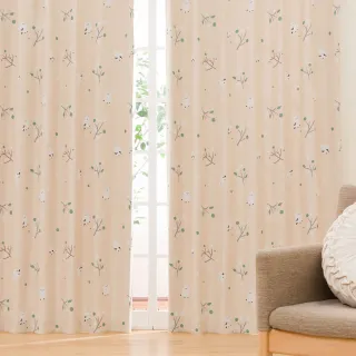 【NITORI 宜得利家居】遮光3級 隔熱 窗簾 SHIMAENAGA 100×200×1 長尾山雀(窗簾 遮光 隔熱)