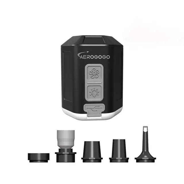 【Aerogogo】台灣總代理 GIGA PUMP 4.0 口袋幫浦 - 酷黑(充氣+抽氣+照明 三合一)