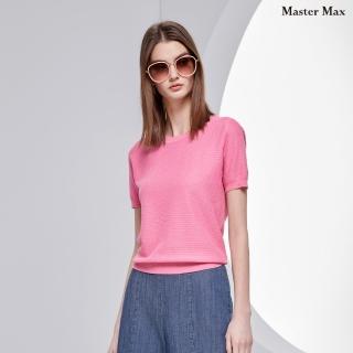 【Master Max】藤編紋路素面圓領短袖針織上衣(8418006)