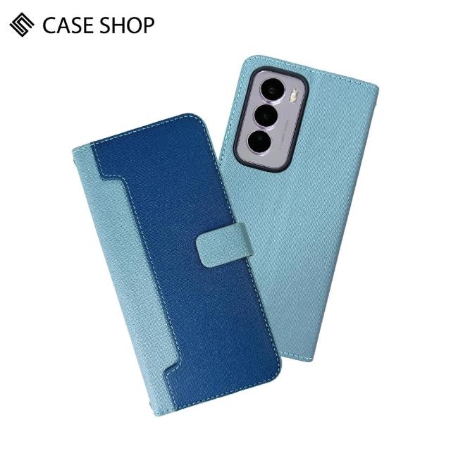 【CASE SHOP】OPPO Reno 12 前收納側掀皮套-藍(內襯卡片夾層 翻蓋站立)