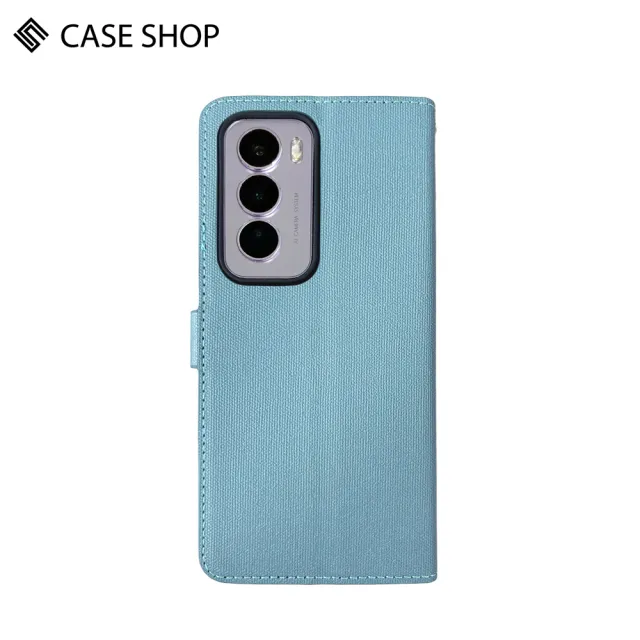 【CASE SHOP】OPPO Reno 12 前收納側掀皮套-藍(內襯卡片夾層 翻蓋站立)