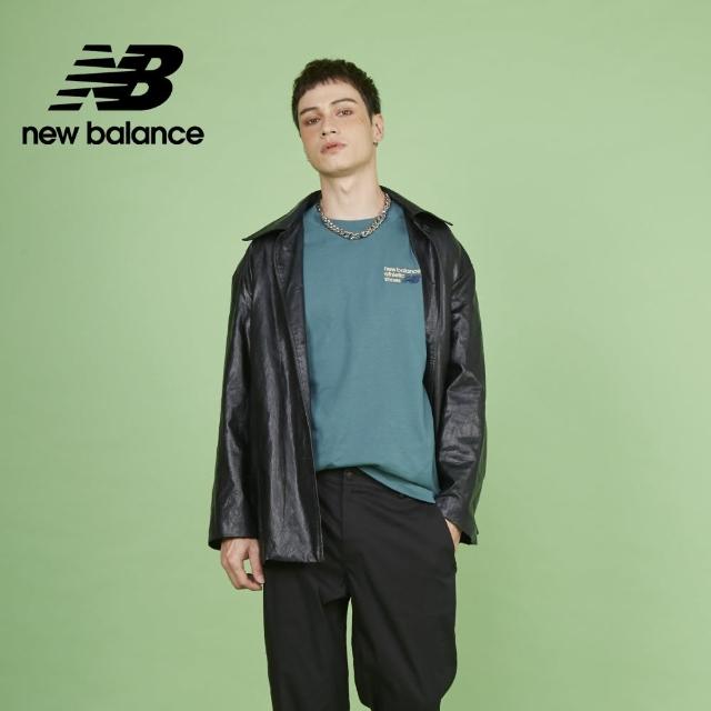 【NEW BALANCE】NB 刺繡LOGO短袖上衣_男性_綠色_MT41908NUS(美版 版型偏大)