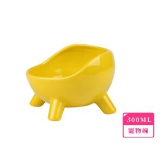 【好食喵】陶瓷斜口護頸碗(加高 寵物碗架 加深防漏 架高貓碗 高腳碗 飼料碗 食盆 水盆 狗 貓咪)