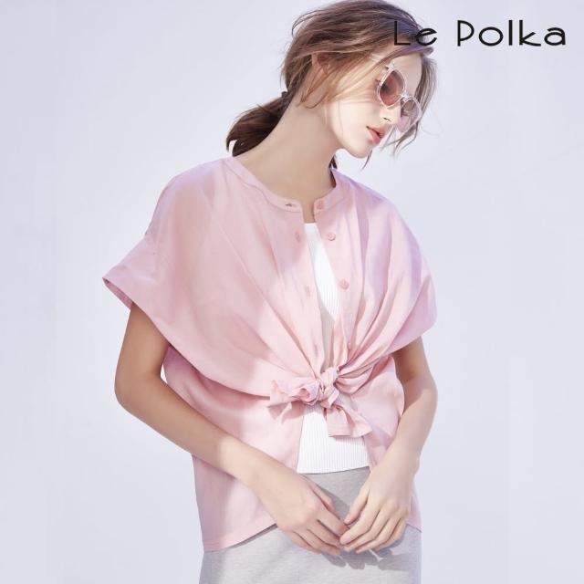 【Le Polka】簡約風圓領寬鬆上衣-女