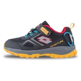 【LOTTO】運動鞋 慢跑鞋 童鞋 COMPASS 防潑水越野跑鞋 黑(LT3AKR8740)