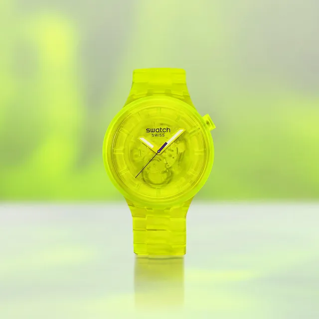 【SWATCH】BIG BOLD 系列手錶 YELLOW JOY 黃色 男錶 女錶 手錶 瑞士錶 錶(47mm)