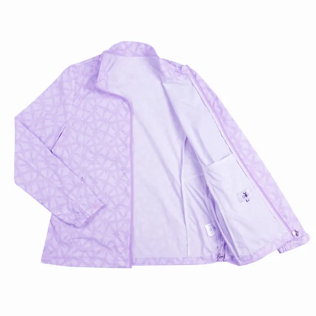 【PLAYBOY GOLF】女款經典LOGO兔頭印花防風高爾夫薄外套-淺紫(防風透氣/防潑水/高爾夫/KC24102-63)