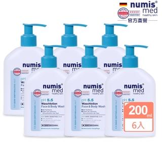 【德國numis med樂美思】pH5.5敏弱肌洗臉沐浴2合1潔膚露200mlx6入(總代理公司貨)