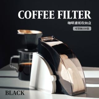 【黑色濾鏡】咖啡濾紙收納盒(大容量 防塵盒 透明 過濾紙 紙巾盒 濾紙架 餐廚用品 三明治紙袋盒 整理盒)