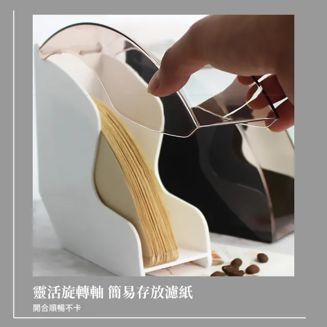 【黑色濾鏡】咖啡濾紙收納盒(大容量 防塵盒 透明 過濾紙 紙巾盒 濾紙架 餐廚用品 三明治紙袋盒 整理盒)