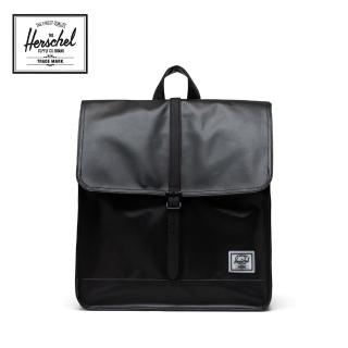 【Herschel】官方直營 後背包 13吋筆電包 書包 磁扣 防潑水 14L City Mid 黑(10998-00001-OS)