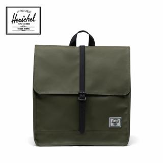 【Herschel】官方直營 後背包 13吋筆電包 書包 磁扣 防潑水 14L City Mid 綠(10998-04281-OS)