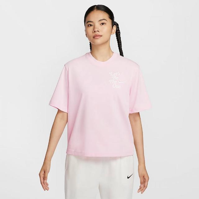 【NIKE 耐吉】上衣 女款 短袖上衣 運動 AS W NSW SS TEE BOXY GCEL 粉 HM4581-663