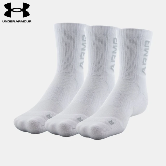 UNDER ARMOUR UA 男女同款 UA 3-Maker 3pk 中長襪_1382025-100(白色)