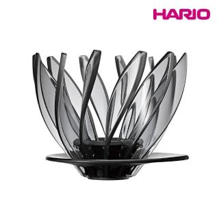 【HARIO】V60 睡蓮濾杯-黑(樹脂濾杯/錐形濾杯/花瓣濾杯/露營/收納/底座分離)