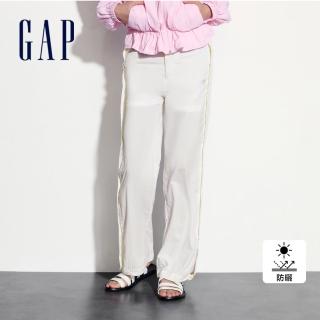 【GAP】女裝 Logo防曬印花運動褲-米白色(465984)