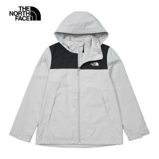 【The North Face 官方旗艦】北面男款灰黑拼接DryVent防水透氣連帽衝鋒衣｜88FRC3F