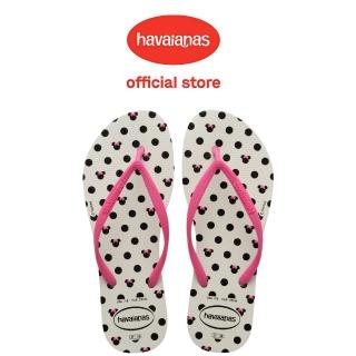 【havaianas 哈瓦仕】拖鞋 女鞋 夾腳拖 迪士尼 米妮 點點 Slim Disney 桃紅 4141203-7026W(哈瓦士)