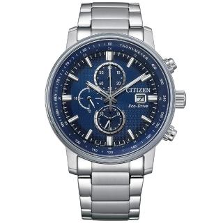 【CITIZEN 星辰】亞洲限定 光動能計時手錶 43MM-藍(CA0840-87L)