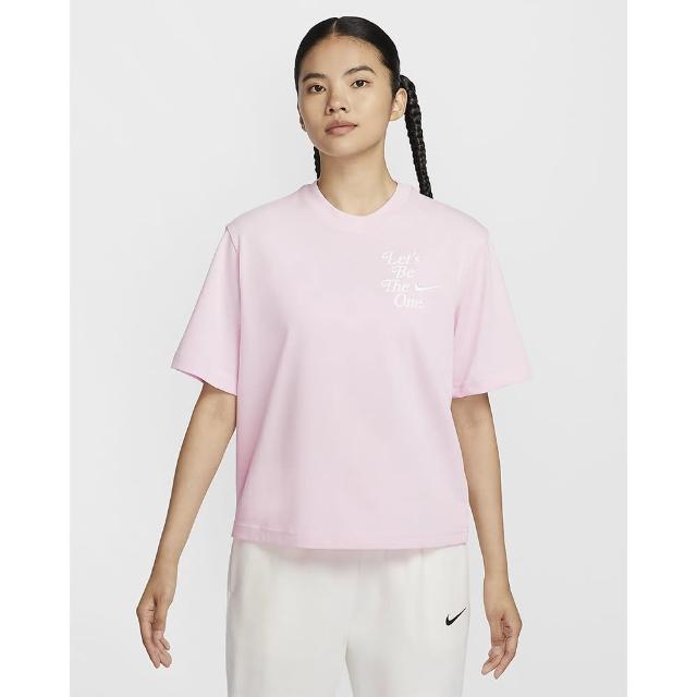 【NIKE 耐吉】短袖上衣  運動 休閒  女 AS W NSW SS TEE BOXY GCEL 泡沫粉(HM4581663)