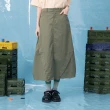 【MOSS CLUB】不對稱棉質工裝長裙(綠 咖 灰)