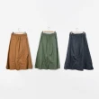 【MOSS CLUB】不對稱棉質工裝長裙(綠 咖 灰)