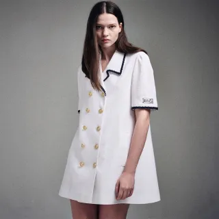 【MARDI MERCREDI】開領雙排釦大衣 象牙白色 CLASSIC MINI DRESS DOUBLE