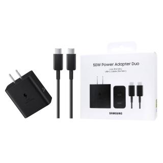 【Samsung 三星】原廠新款 50W 雙孔超快充+1.8m 5A雙Type C線組 T5020 / 支援Z旗艦系列(盒裝)