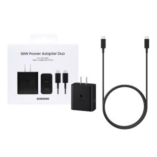 【Samsung 三星】原廠 50W 快充旅充組 雙孔Type C 內附5A/1.8m快充線(EP-T5020/臺灣公司貨)