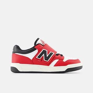 【NEW BALANCE】NB 480 童鞋 休閒鞋 復古鞋 運動鞋 親子鞋 板鞋 中大童 紅色(PHB480TT-W)