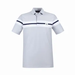 【PING】男款定位剪接吸濕排汗抗UV短袖POLO衫-灰(GOLF/高爾夫球衫/PA24111-83)