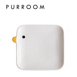 【PURROOM】小雞造型餐具 方型餐盤 陶瓷盤(陶瓷釉燒 可愛造型)