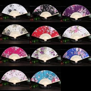 【法拉米拉】竹骨工藝印花扇#35-0260(女扇復古綢布扇日式和風摺扇扇子)