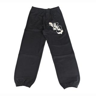 【Y-3 山本耀司】Y-3左側邊塗鴉刺繡布標貼 LOGO 3口袋設計有機棉彈性鬆緊休閒長褲(平輸品/黑)