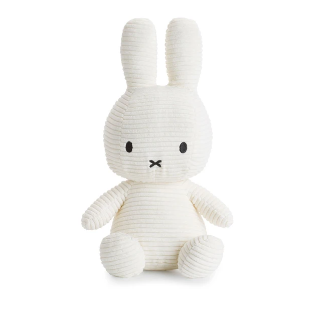 BON TON TOYS Miffy米菲兔ECO燈芯絨填充玩偶-白(50cm玩偶、娃娃、公仔)