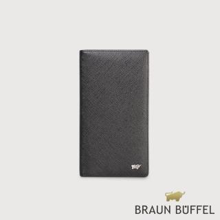 【BRAUN BUFFEL 德國小金牛】尚恩A 17卡兩折長夾-黑色(BF354-631-BK) 錢包送禮推薦