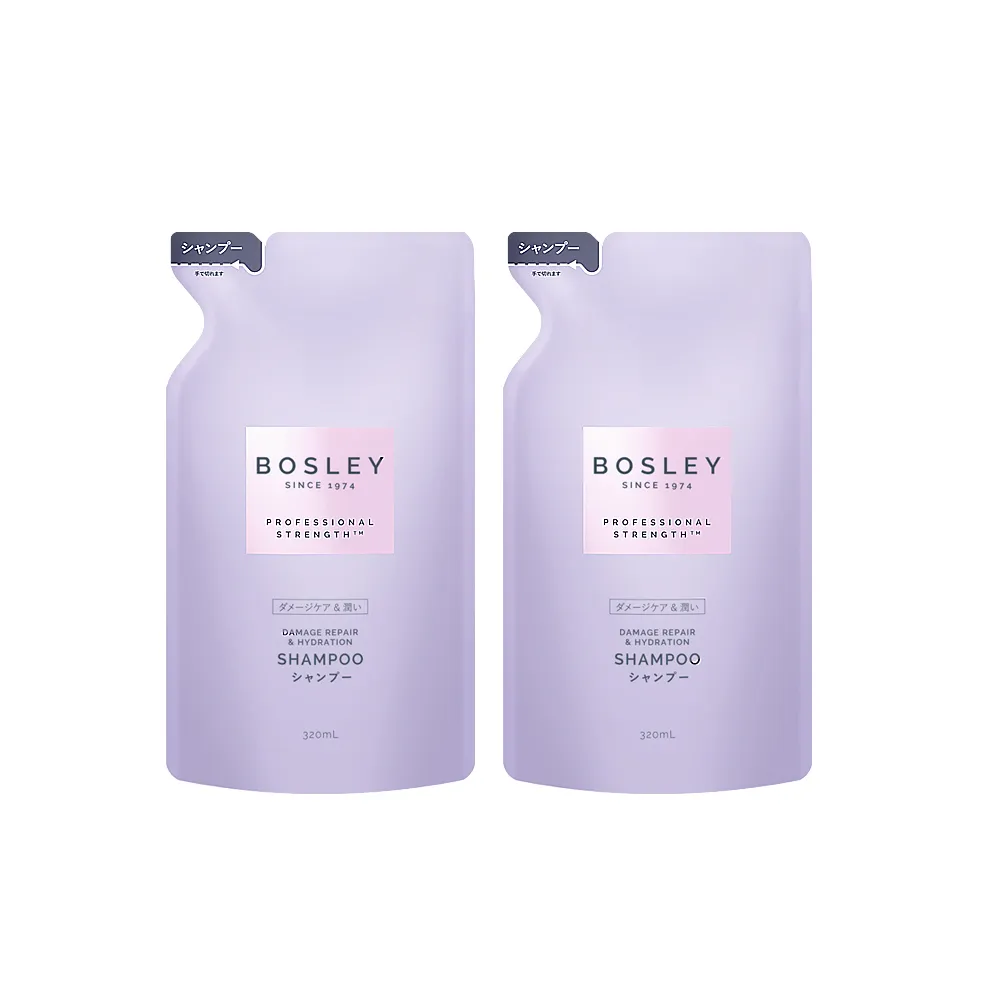 【Bosley】黑髮青春還原修護洗髮精補充包320ml 雙入組(黑髮養護升級版)