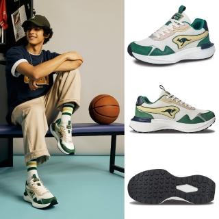 【KangaROOS】男鞋 LEGACY 美式復古跑鞋 跑步健行 輕量抗震(白/綠-KM41605)
