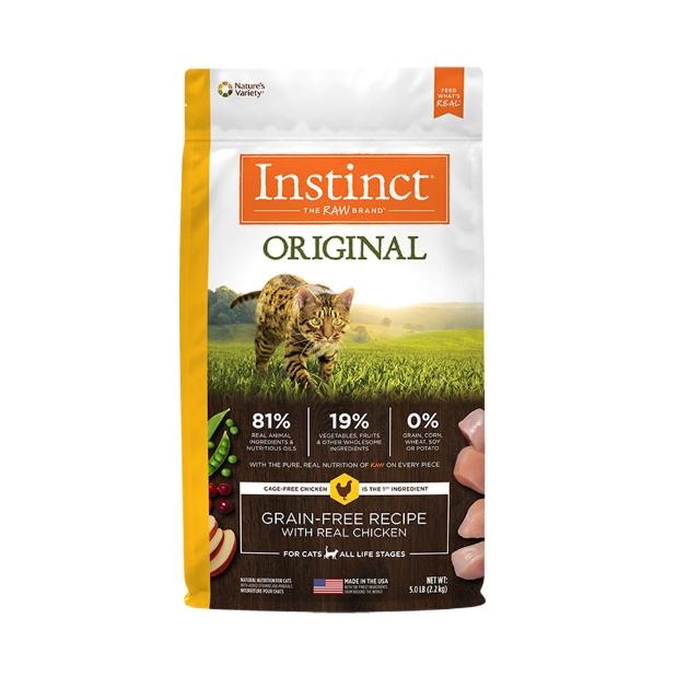 【Instinct 原點】雞肉無穀全貓配方5lb(WDJ 貓飼料 無穀飼料 不含麩質 肉含量83%)
