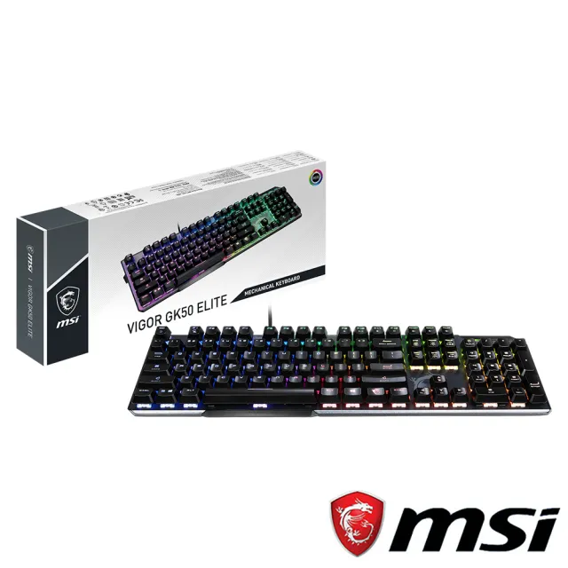 【MSI 微星】電競超值組合包★Vigor GK50 Elite LL TC 機械式電競鍵盤+GM30電競滑鼠+GH20耳機