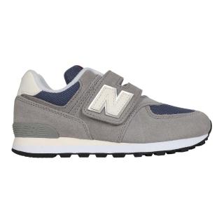 【NEW BALANCE】17-21CM_男中童復古慢跑鞋-WIDE-574系列 麂皮 慢跑 寬楦 童鞋 運動鞋(PV574GWH)