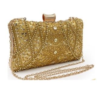 【巴黎精品】現貨+預購 晚宴包手拿包(手工珠繡亮片復古鍊條女包包4色a1fi24)