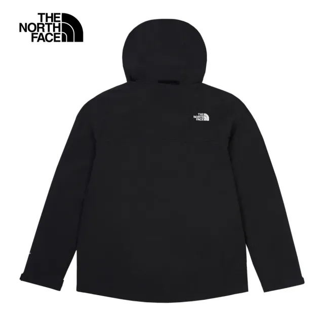 【The North Face 官方旗艦】北面女款黑色DryVent防水透氣連帽衝鋒衣｜88FY4H0(外套)